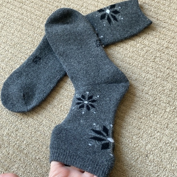 Long Socks Wool, long crew ankle socks dark grey, size 8, S/M - Picture 7 of 9